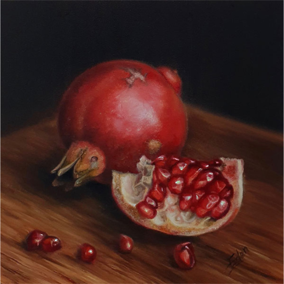 Pomegranate on Wood (Pomegranate)